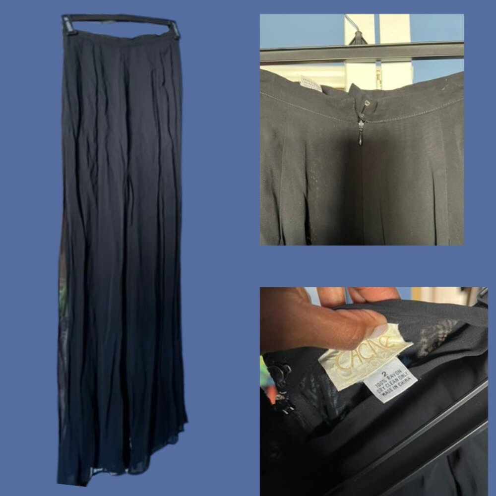 Cache Seaton Chiffon Palazzo Sheer Pants Size 2